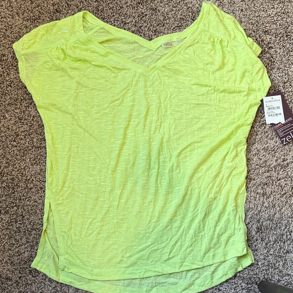 Zella Women's Bright Lime V-Neck Tee